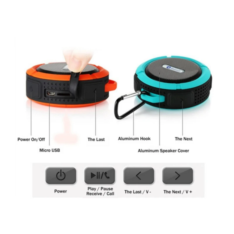 Icoque водонепроницаемый динамик Bluetooth Мини беспроводной сабвуфер с микрофоном для