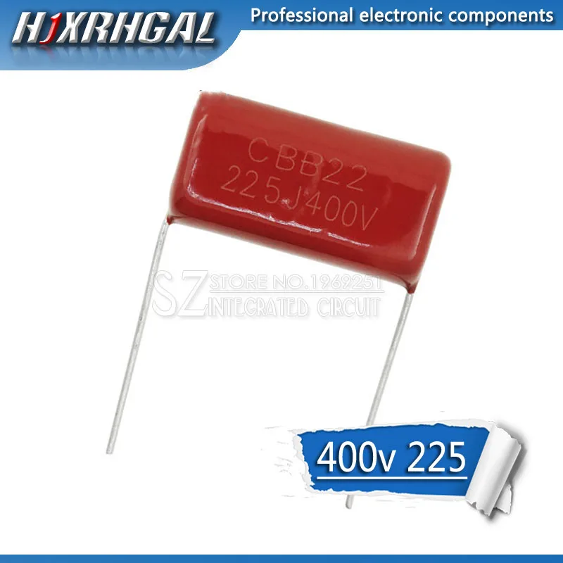 10 шт. 400V225J 2 мкФ шаг 20M 225J400V 225 400V 2200PF CBB полипропиленовый пленочный конденсатор