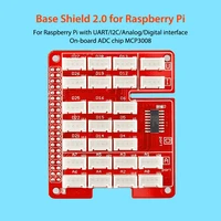 elecrow base shield v2 0 for raspberry pi uarti2canalogdigital interface on board adc chip mcp3008 diy kit