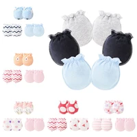 high quality 3 pairset baby gloves 0 6 month newborn infant anti grab glove foot cover thin new