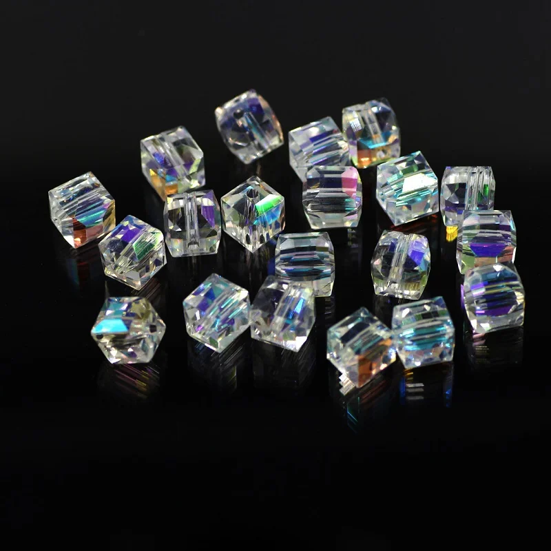 imported color ZHUBI 100 шт 3 мм модные разделительные кубики граненые хрустальные бусины амулеты конфетные стеклянные Квадратные бусины для изготовления ювелирных изделий из бисера - Цвет: imported color