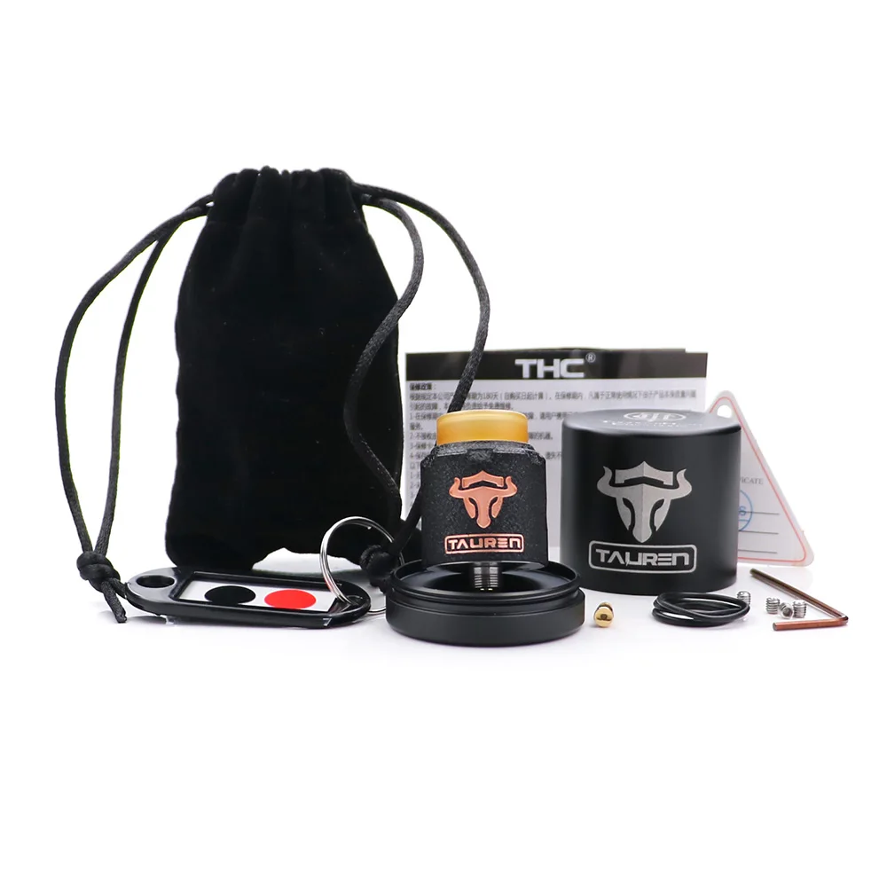 Новинка атомайзер THC Tauren RDA Tank ThunderHead Creation вейп с золотым покрытием 510 и BF pin для