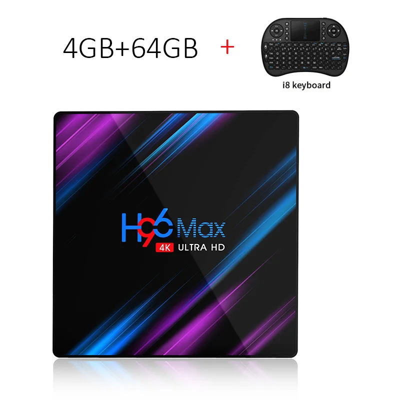 Синий H96 MAX ТВ коробка S 4K ТВ-приставка Android ТВ 9,0, со сверхвысоким разрешением Ultra HD, 4 г 16г 32г 64Г WI-FI литой Netflix IPTV Set-top Box Streamer медиа плеер - Цвет: Синий