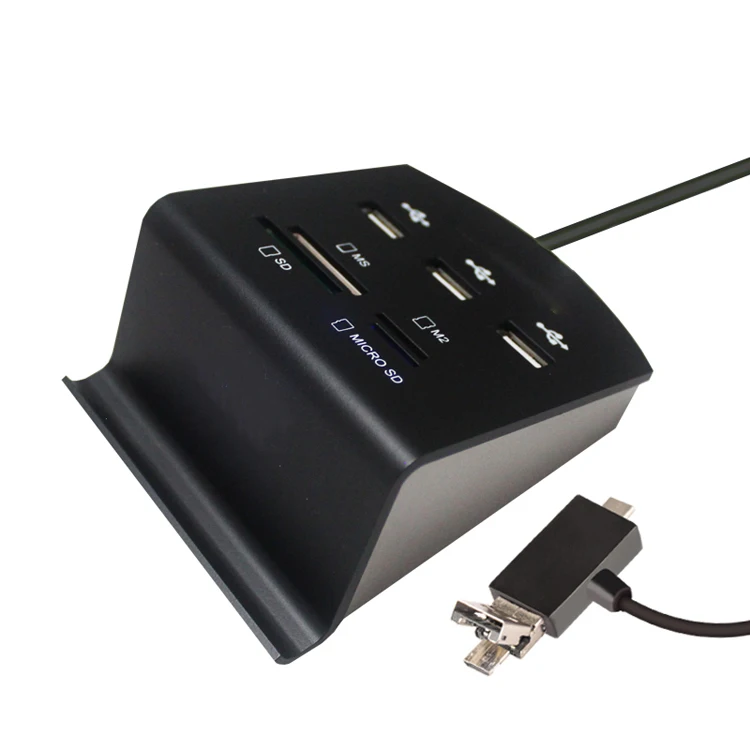 Тип-c usb hub+ мульти-функция «Три в одном» 7-портовый комбо умная скобка usb 2,0 концентратор мобильный телефон OTG