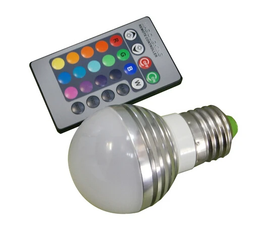 Светодиодный 3 Вт RGB Глобус лампы 16 цветов RGB лампы алюминий 85-265 в беспроводной пульт дистанционного управления E27 затемняемый RGB светильник изменение цвета светодиодный светильник