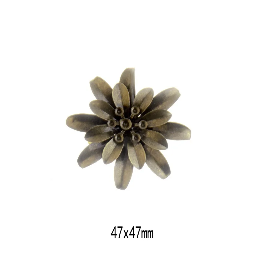 Flower-11 2 шт. античная бронза/белый K филигранные цветочные обертки разъемы украшения ремесла подарок украшения DIY - Цвет: Flower-11