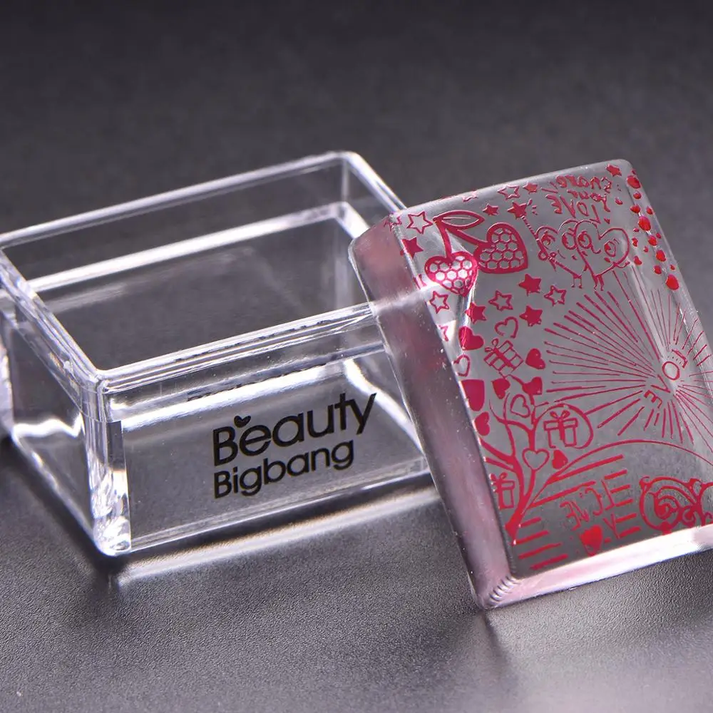 BeautyBigBang 1 набор прямоугольный силиконовый штамп для ногтей прозрачная ручка