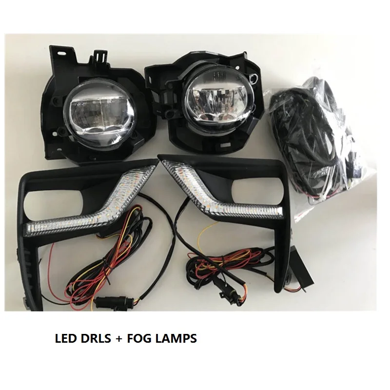 fog lamp led DRL Наружные Автомобильные противотуманные фары led drl дневные огни подходят для prado fj150 suv противотуманная фара в сборе - Цвет: fog lamp led DRL