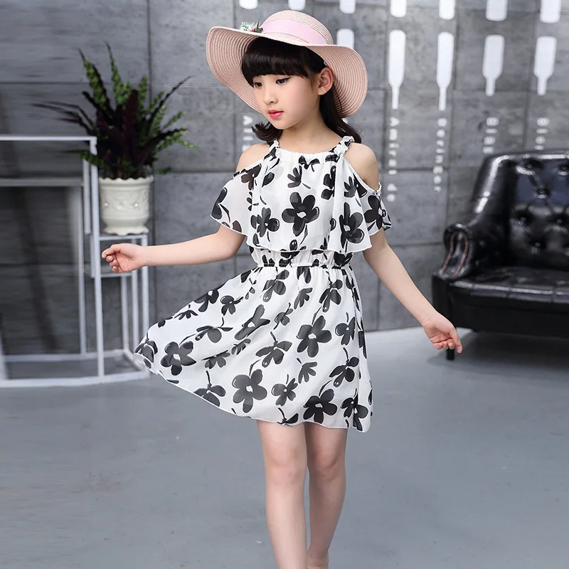 Teenage Girl Dresses Summer 2021 Children's Clothing Kids Flower Dress Chiffon Princess For Age 7 8 9 10 11 12 Years | Детская