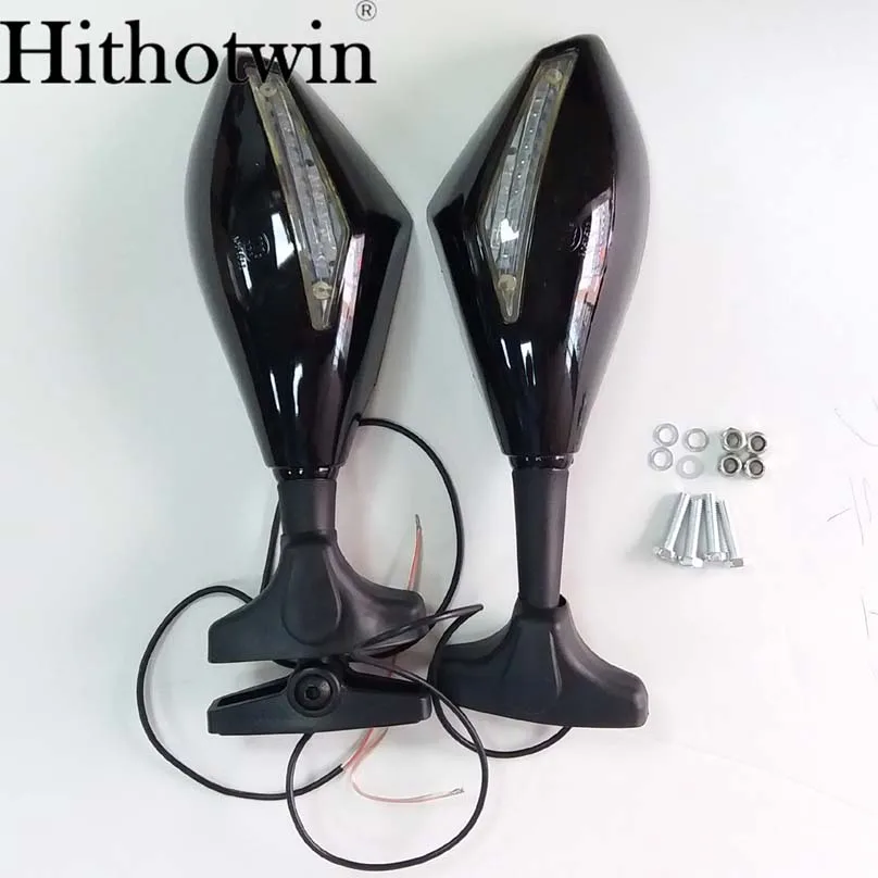 Black ZX6R 1994 1995 1996 1997 1998 1999 2000 2001- мотоцикл Зеркало заднего вида с поворотом светильник для Kawasaki ZX-6R 1994 - Цвет: Black