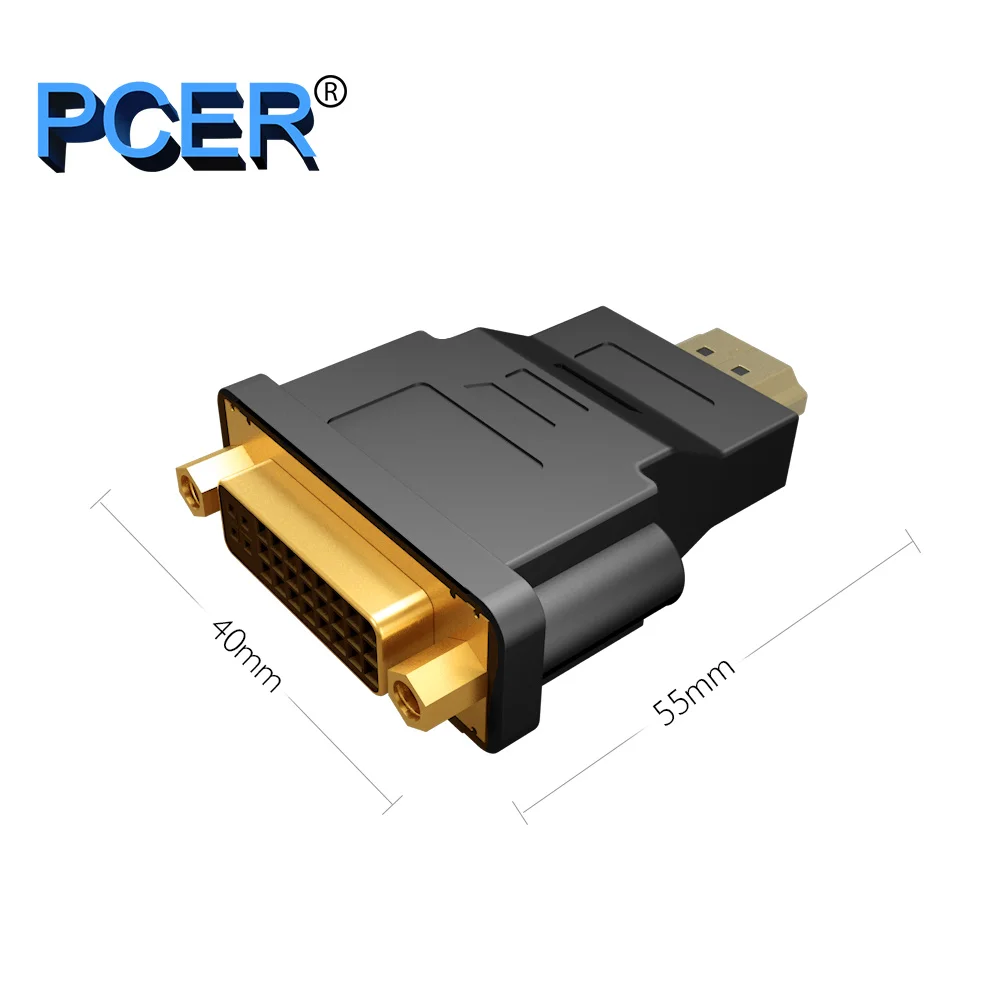 Переходник PCER с гнездом DVI на HDMI папа 1920*1080P поддержка компьютерного дисплея