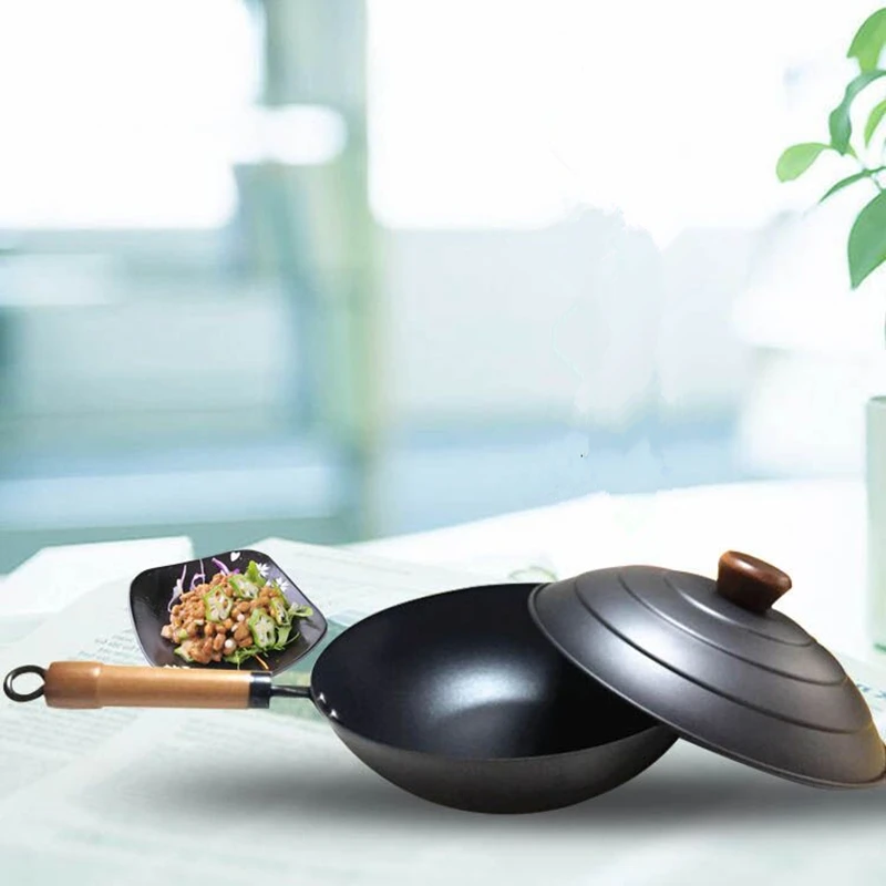 Мастер Звезда 30 см чугунные антипригарные Woks с крышкой Изысканная посуда Stew