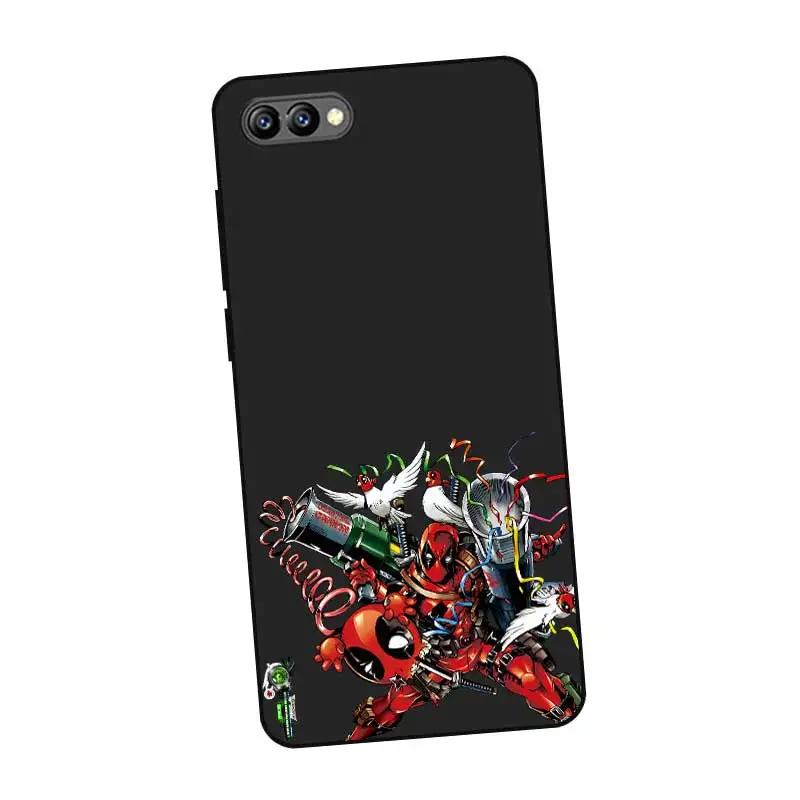 Роскошный Черный силиконовый чехол P037 Deadpool для huawei Honor 6A 6C 6X 7C 7X8 Lite Pro |
