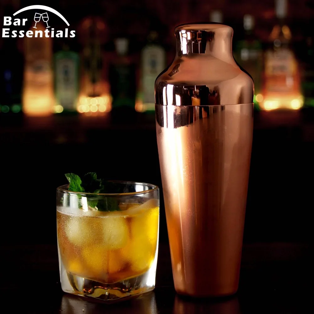 Deluxe Boston Cocktail Shaker Stainless Steel 500ml Copper Plated Cocktail Shaker Essential Barware Bar Tool