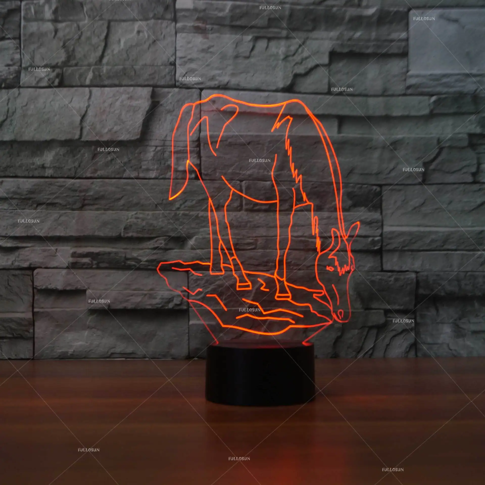 3d светодиодный ночсветильник с рисунком лошади прикроватное украшение