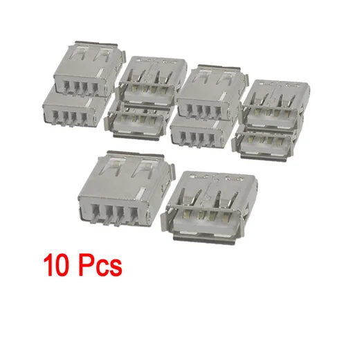 10 шт. прямой припой типа USB A гнездовой разъем|connector 10|connector plugconnector female |