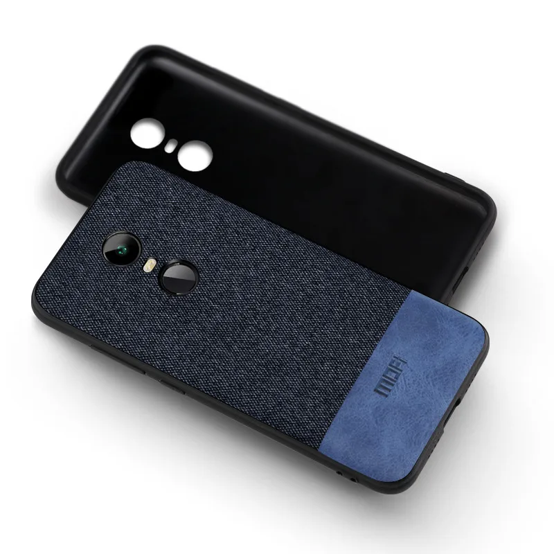 dark blue with blue Чехол для Xiaomi Redmi 5 Plus, тканевый чехол, силиконовый защитный чехол s capas MOFi, чехол Redmi5 - Цвет: dark blue with blue