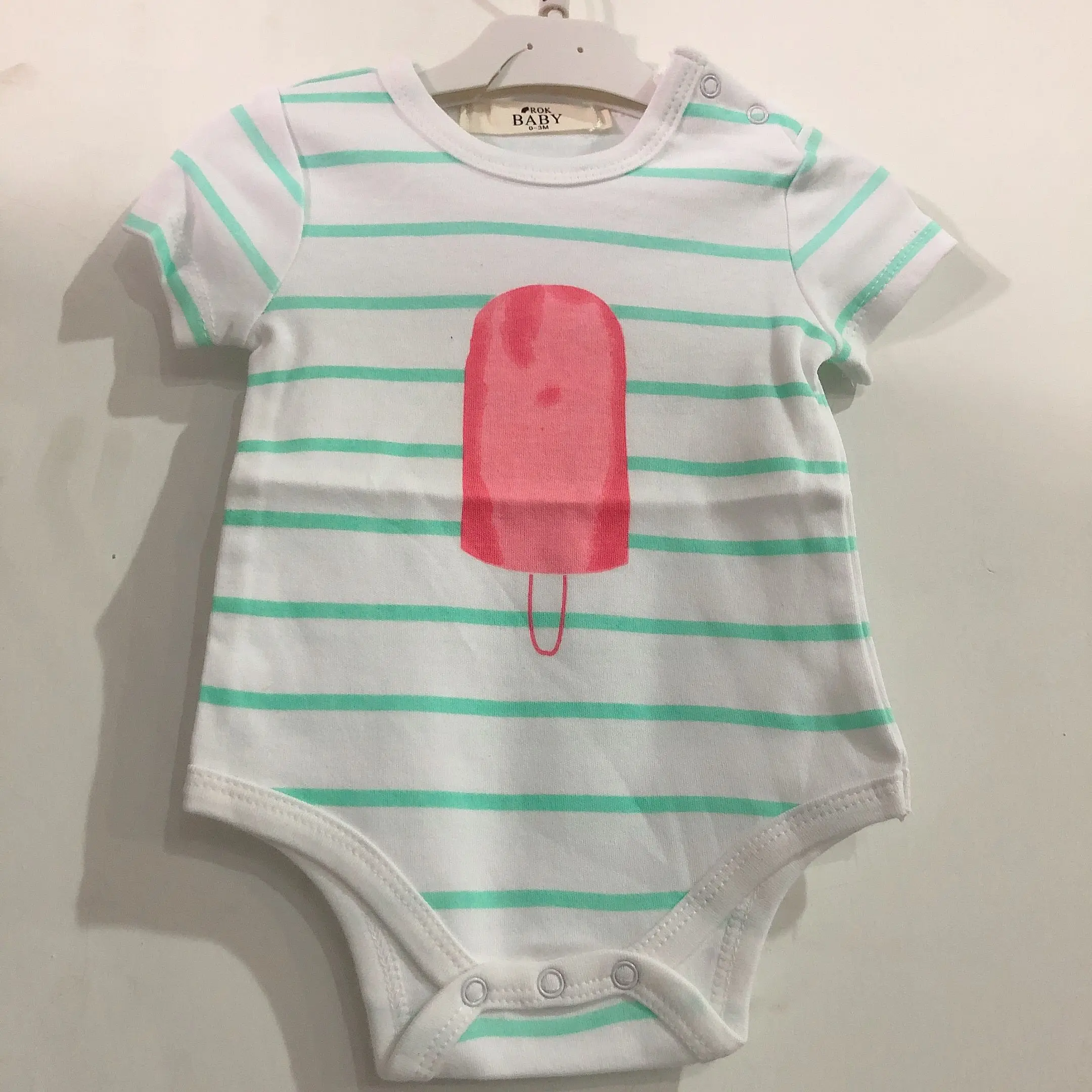 

R&Z children's romper 2019 summer new baby robes striped cartoon coveralls
