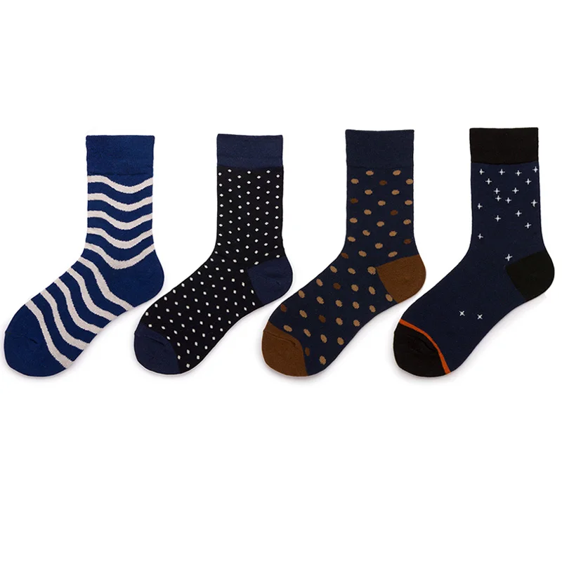 

Fashion Cotton Men's Socks Dot Stripes Long Ankle Socks Man Soft Warm Funny Socks Calcetines hombre