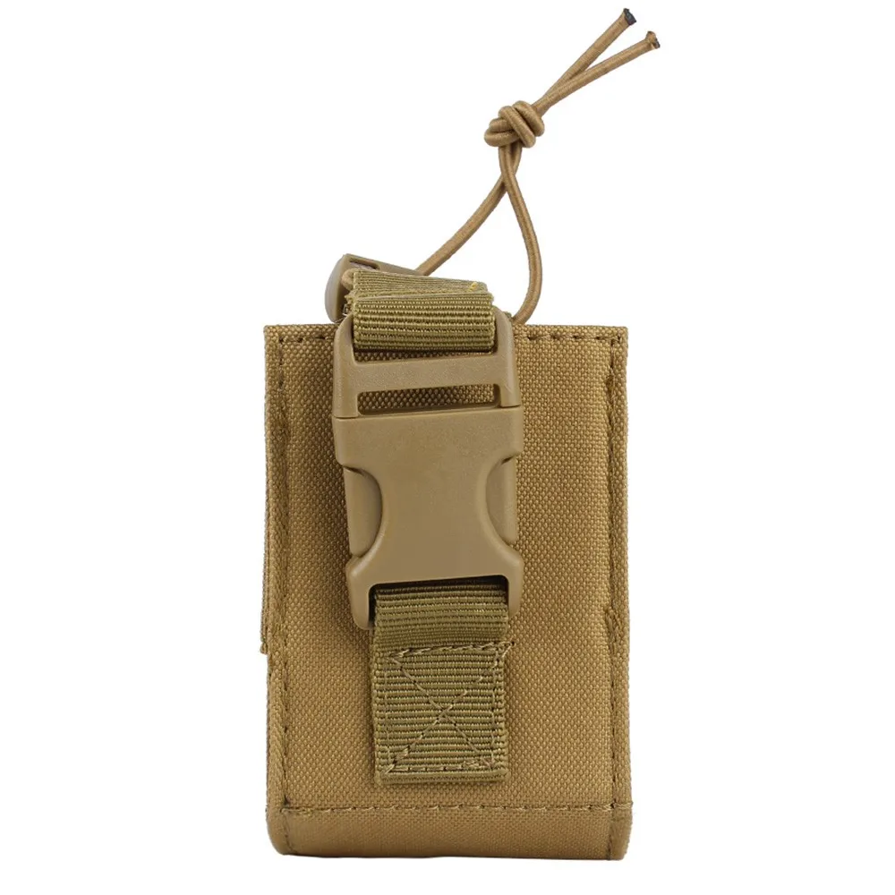 Tan Tactical Molle Walkie Talkie Pouch Interphone Storage Bag Outdoor Molle Radio Pouch for Military Use Walkie-Talkie Case Holder - Цвет: Tan