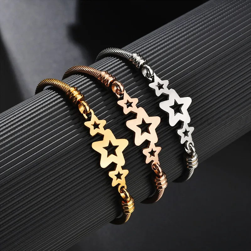 Женский браслет с подвеской в виде звезды из нержавеющей стали|Браслеты| |