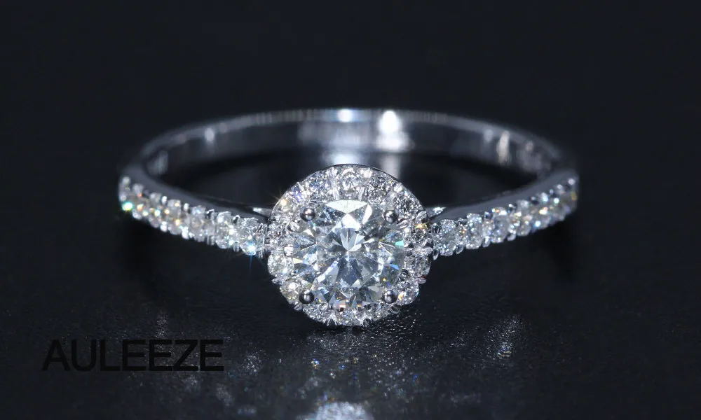 Halo, 0.3CT, Муассанит, обручальное кольцо, 925 пробы, Серебряное ювелирное изделие, лабораторный алмаз, обручальные кольца для женщин, серебряные ювелирные изделия