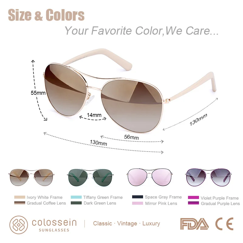 COLOSSEIN роскошный дизайн бренд сверхлегкие поляризованные солнцезащитные очки