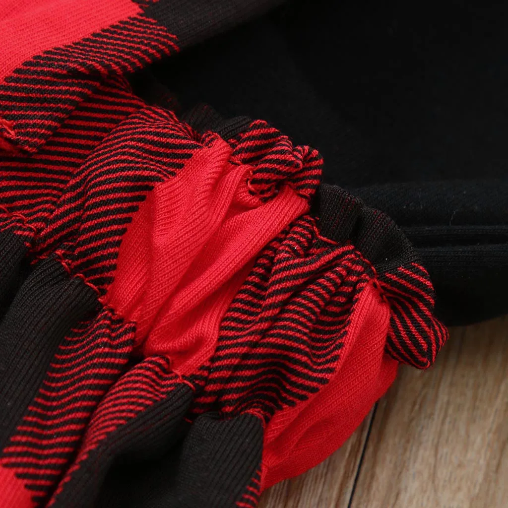 ONTO-MATO для маленьких девочек однотонные черные топы с расклешенными рукавами и