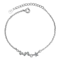 high grade 925 sterling silver bracelet for girl party accessories shiny lady gift exquiste crystal star bracelets women jewelry