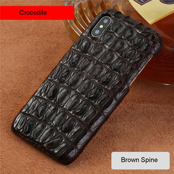 Brown Spine Роскошный кожаный чехол XS для iPhone XS Max, чехол из крокодиловой кожи, чехол для Apple iPhone 5S SE 6 6 S 7 8 Plus X XR XS Max, чехол Fundas - Цвет: Brown Spine