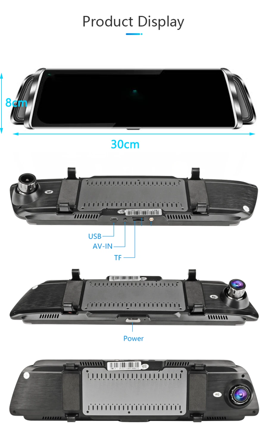 1" СТРИМ медиа Автомобильный видеорегистратор FHD ips сенсорный экран Dash Cam Автомобильное зеркало заднего вида цифровой видеорегистратор двойной объектив Автомобильная камера в зеркале