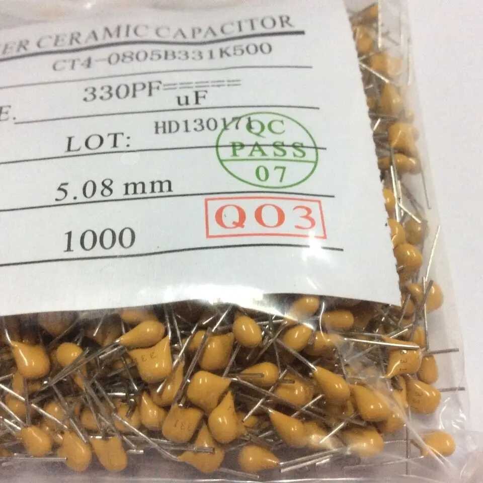 1000 шт./лот новая модель CT4 0805B331K500 331 330PF 331K 50V 5 08 мм многослойный керамический