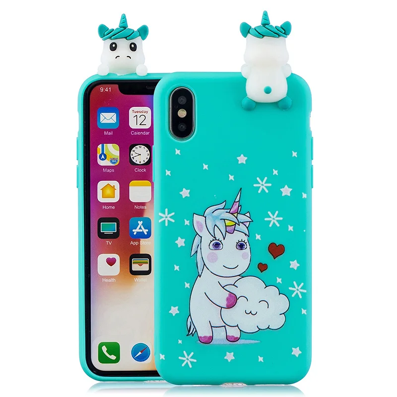 3D милый мультипликация силиконовый чехол айфона айон афон айфон Iphone XS MAX чехлы