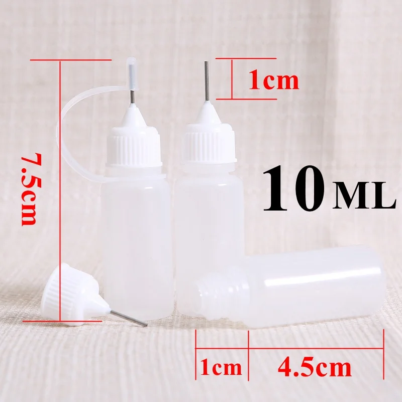 

10Pcs Small Empty Plastic Liquid Bottle With Metal Nozzle Applicator Drawing Labels Smoking Bottle For Tattoo Paste 10ML 30ML