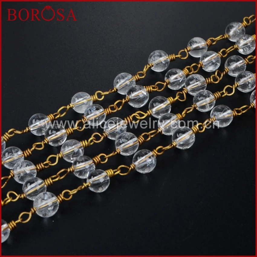 Женская круглая цепочка с бусинами 6 мм JT121|bead chain|rosary chainbeading wire |