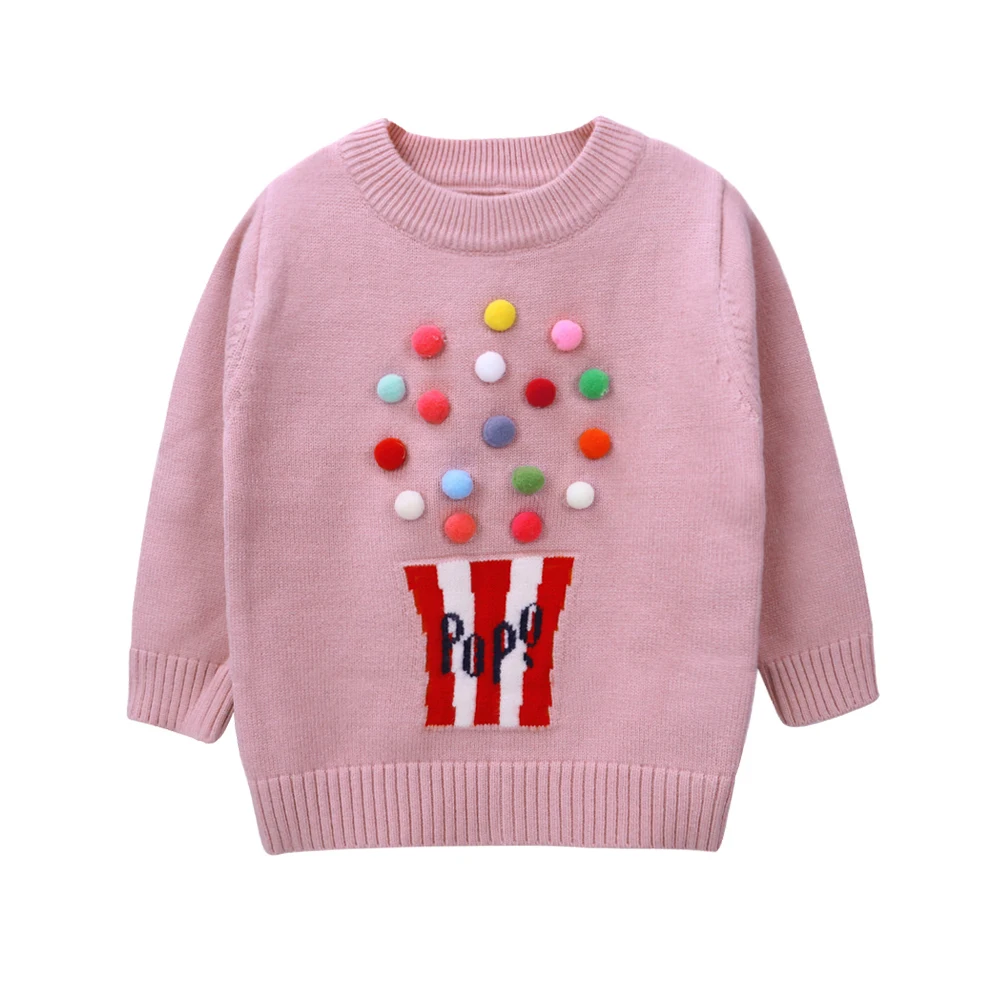 Spring Winter Autumn Baby Girls Sweater Kid Knitwear Popcorn Sweaters for Girl Knitted Clothes Newborn Outerwear Blouse | Детская одежда