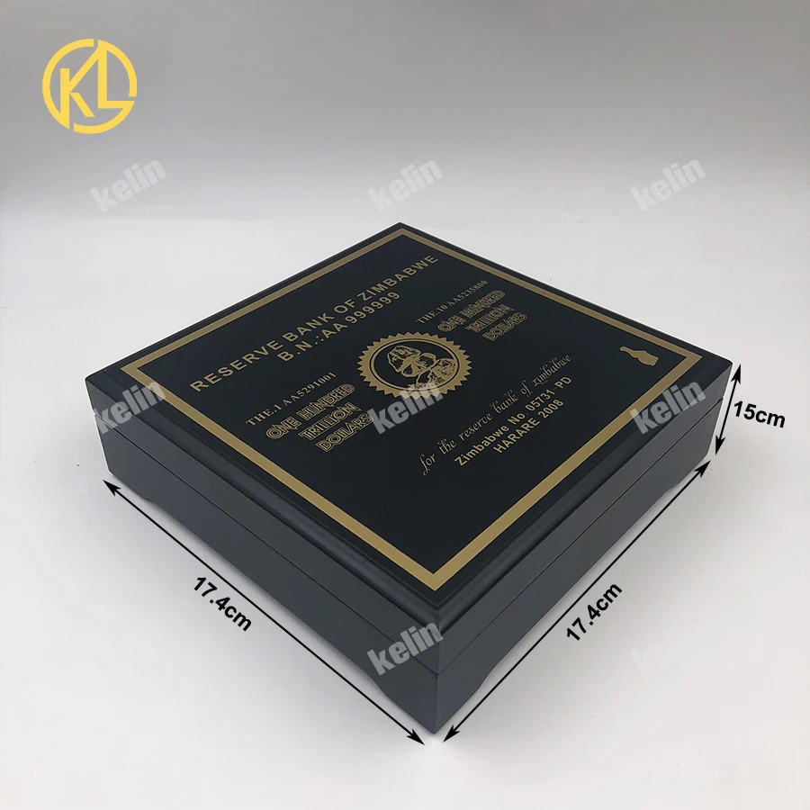 Лидер продаж роскошная деревянная коробка черного цвета для 100 триллиона 5
