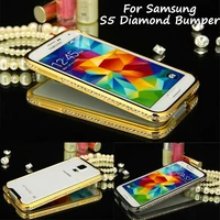for samsung s5 s 5 g900 bumper luxury diamond crystal bling metal bumper case cover for samsung galaxy s5 g900 i9600 g900f g900a
