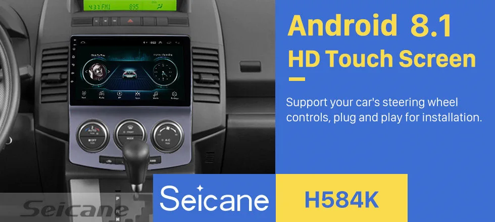 Seicane 9 дюймов 2Din ram 2 ГБ Автомобильный gps блок Android 8,1 Автомагнитола для 2005-2010 старых Mazda 5 мультимедийный плеер Поддержка OBD2 DAB