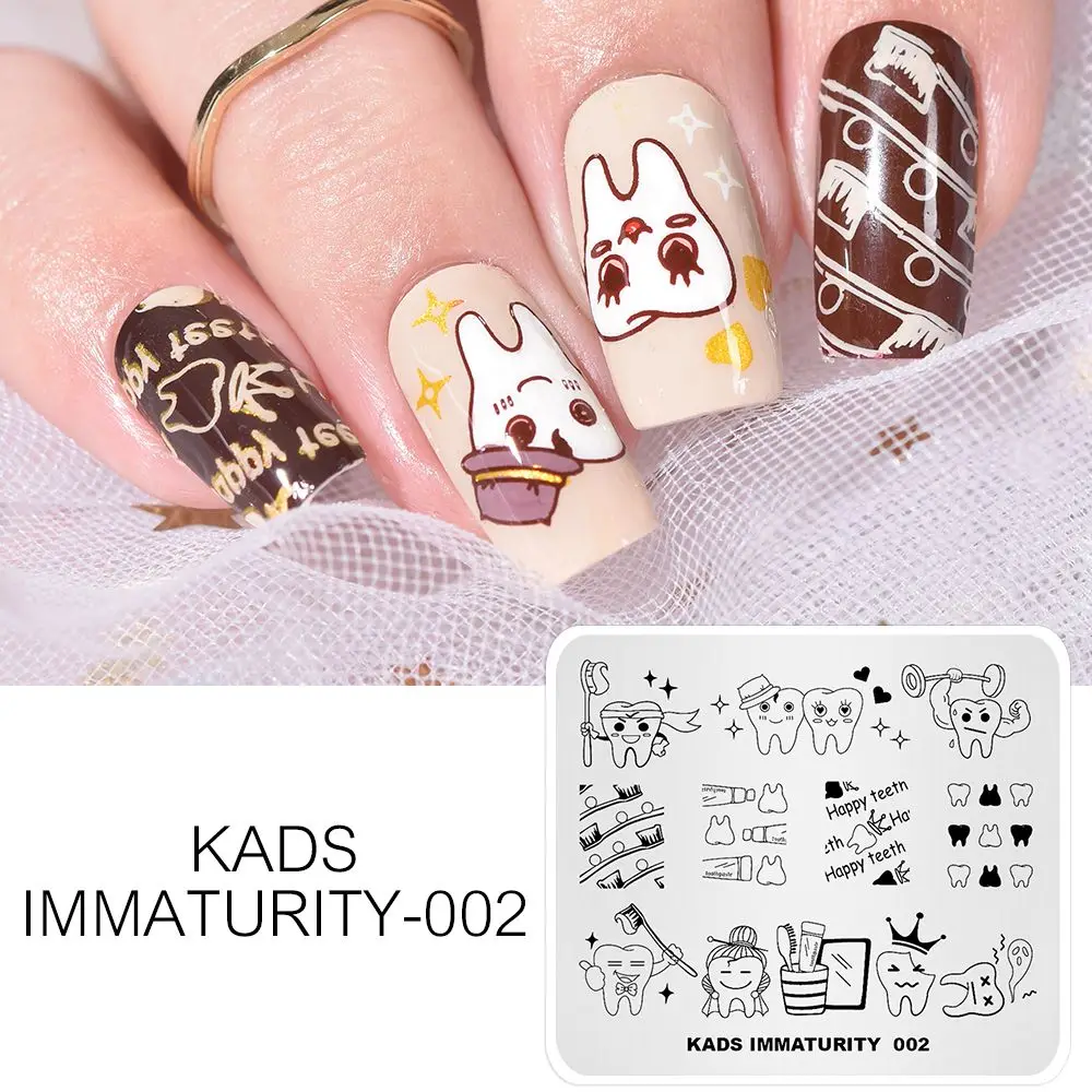 

KADS Immaturity-002 Nail Stamping Plates Joyful Designs Nail Art Stamp Template Image Plate DIY Manicure Decoration