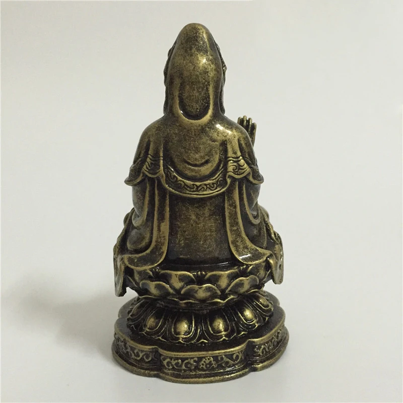 Китайская статуя Будды фэншуй Гуань Инь бронзовая резьба по цвету квань Будда