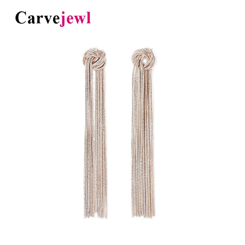 Carvejewl, длинные серьги с металлической кисточкой, романтические Висячие серьги, свадебные ювелирные изделия,, бижутерия, модные европейские серьги