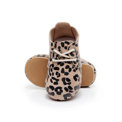 leopard Высококачественные Туфли-оксфорды из натуральной кожи на твердой резиновой подошве; ручная работа; конский волос; детская обувь на шнуровке; детские кроссовки - Цвет: leopard