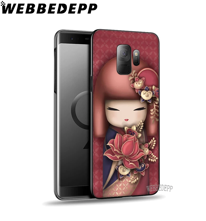 WEBBEDEPP kawaii японская кукла Kokeshi Мягкий ТПУ чехол для Samsung Galaxy S6 S7 Edge S8 S9 S10 Plus S10e |