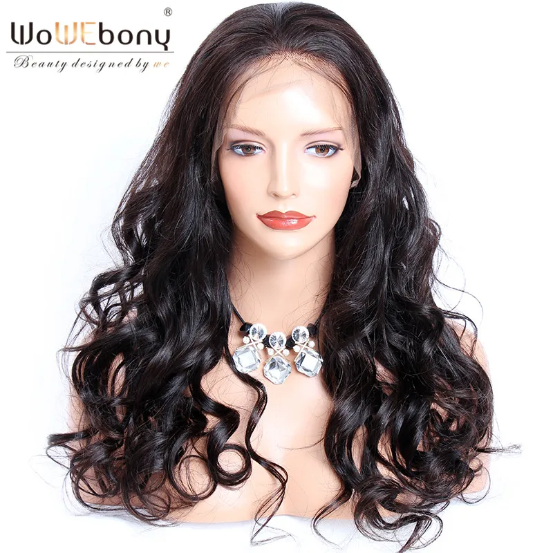 Loose Wave 360 Lace Front Wigs Free Part 4.5 Inch Brazilian Remy Human Hair With Baby Swiss Pre Plucked WoWEbony | Шиньоны и парики