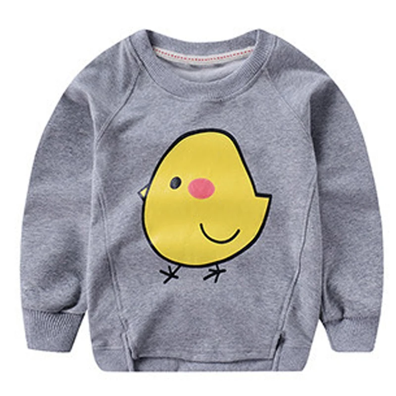 LM 2016 Brand New Весна Лето Дети Футболки 100% Хлопок Cute Duck Печати Длинные Рукава мальчика