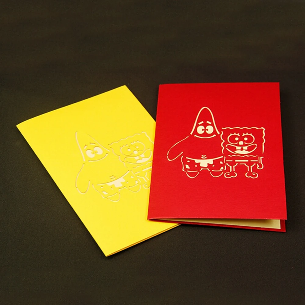 (10 шт./лот) комикс и аниме поздравительная открытка на день рождения Губка Боб