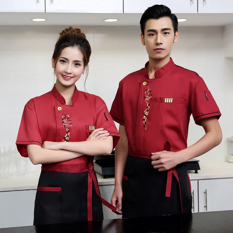 2017 новая одежда шеф повара с короткими рукавами летние мужские и женские