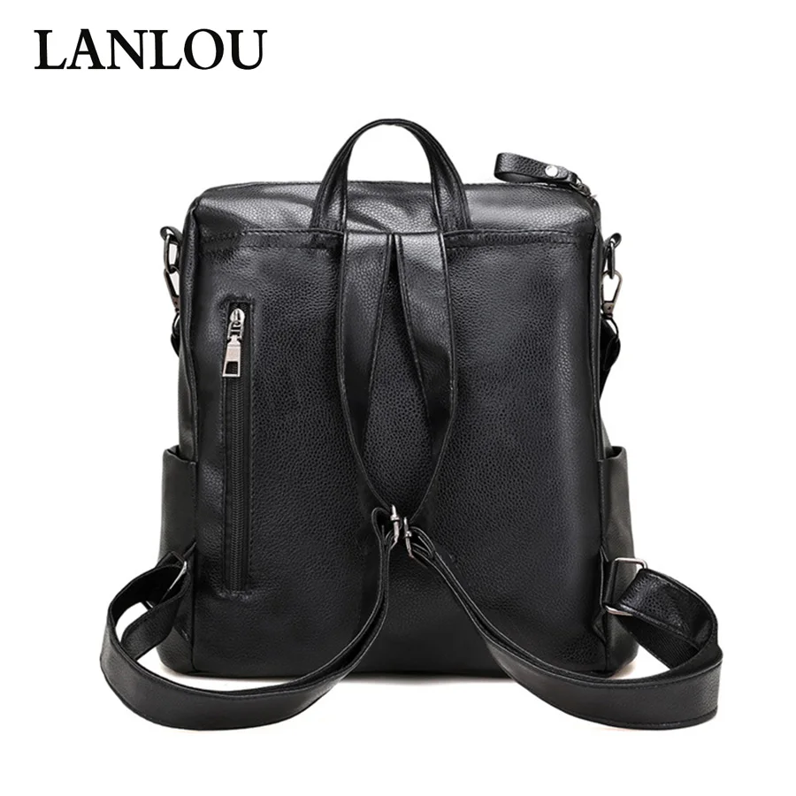 LANLOU женский рюкзак высококачественный из мягкой кожи модные школьные сумки