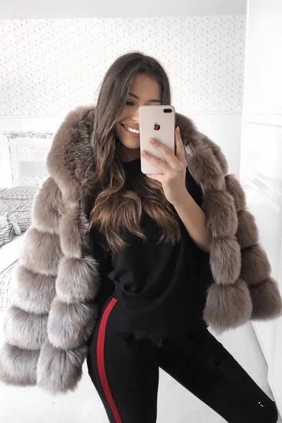 Зимнее женское теплое пальто модные куртки из искусственного меха с отворотом
